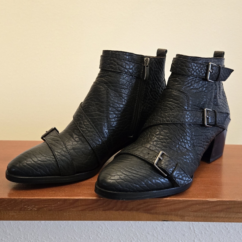 Fits 8 - Black Buckle Ankle Boots